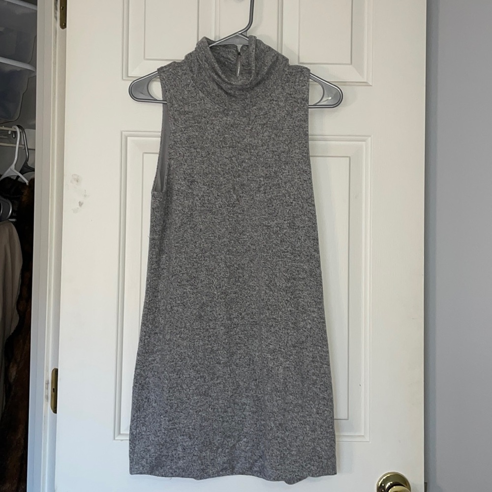 Gray soft White House Black Market cowl neck sleeveless dress size M